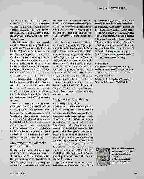 Vorschauseite 3: Das partnerschaftliche Miteinander muss gestärkt werden.