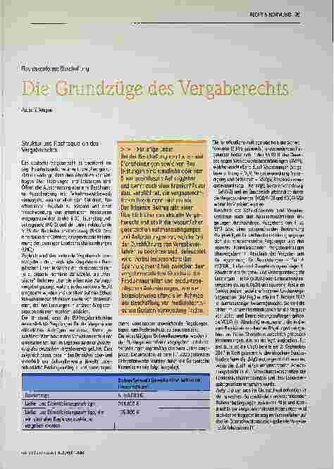 Vorschauseite 1: Die Grundzüge des Vergaberechts