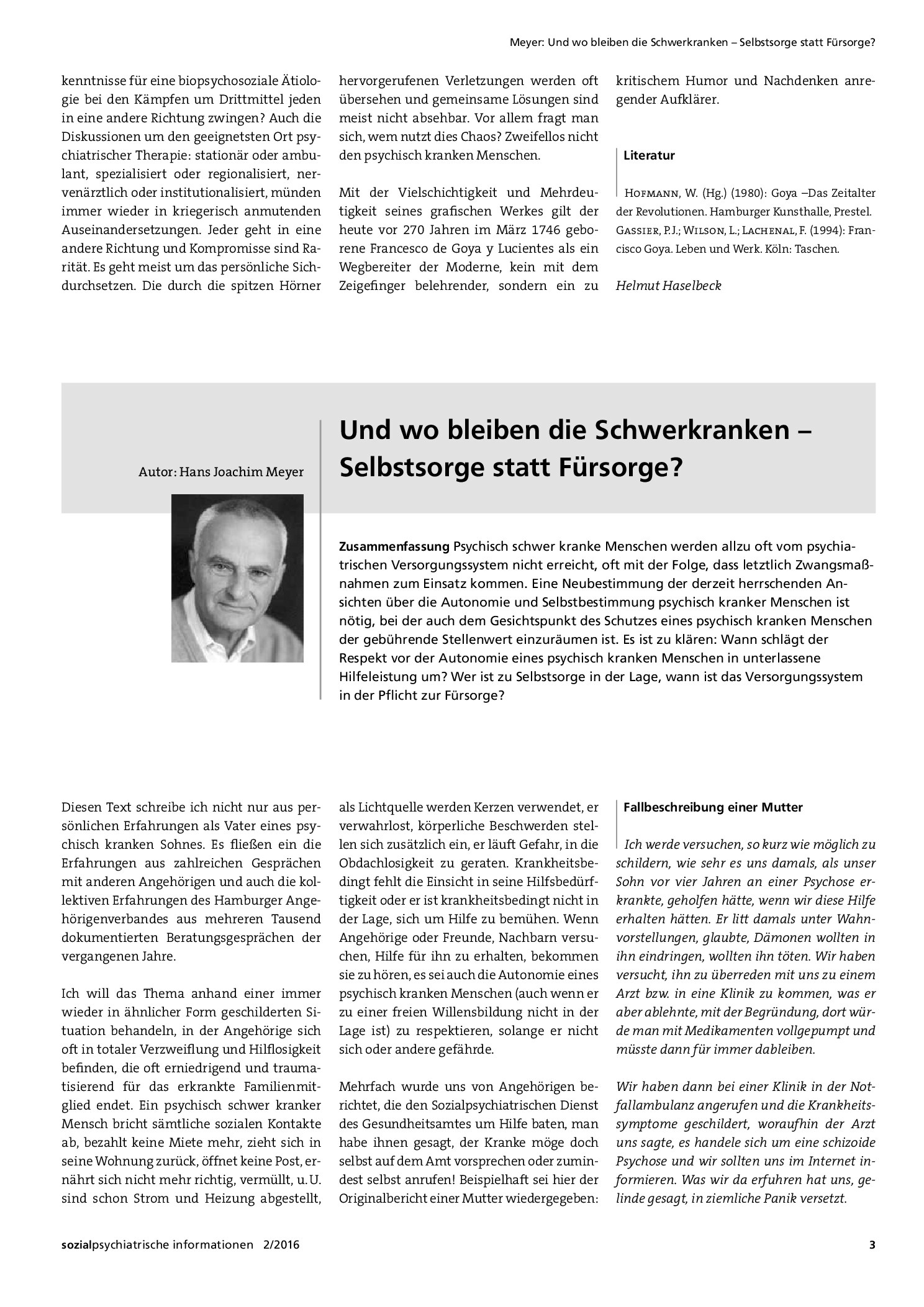 Vorschauseite 1: Und wo bleiben die Schwerkranken – Selbstsorge statt Fürsorge?