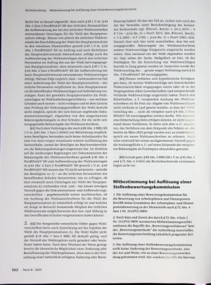 Vorschauseite 5: Zum Personalvertretungsrecht Bemessung des Gegenstandswerts eines personalvertretungsrechtlichen Beschlussverfahrens