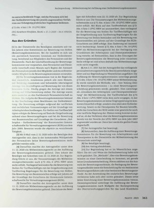 Vorschauseite 6: Zum Personalvertretungsrecht Bemessung des Gegenstandswerts eines personalvertretungsrechtlichen Beschlussverfahrens
