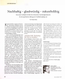 Vorschauseite 1: Nachhaltig - glaubwürdig - zukunftsfähig