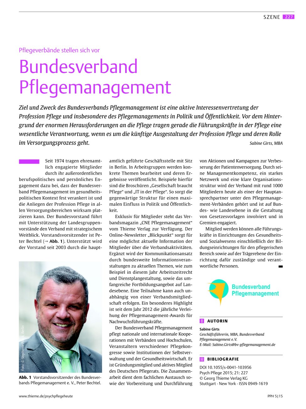 Vorschauseite 1: Bundesverband Pflegemanagement