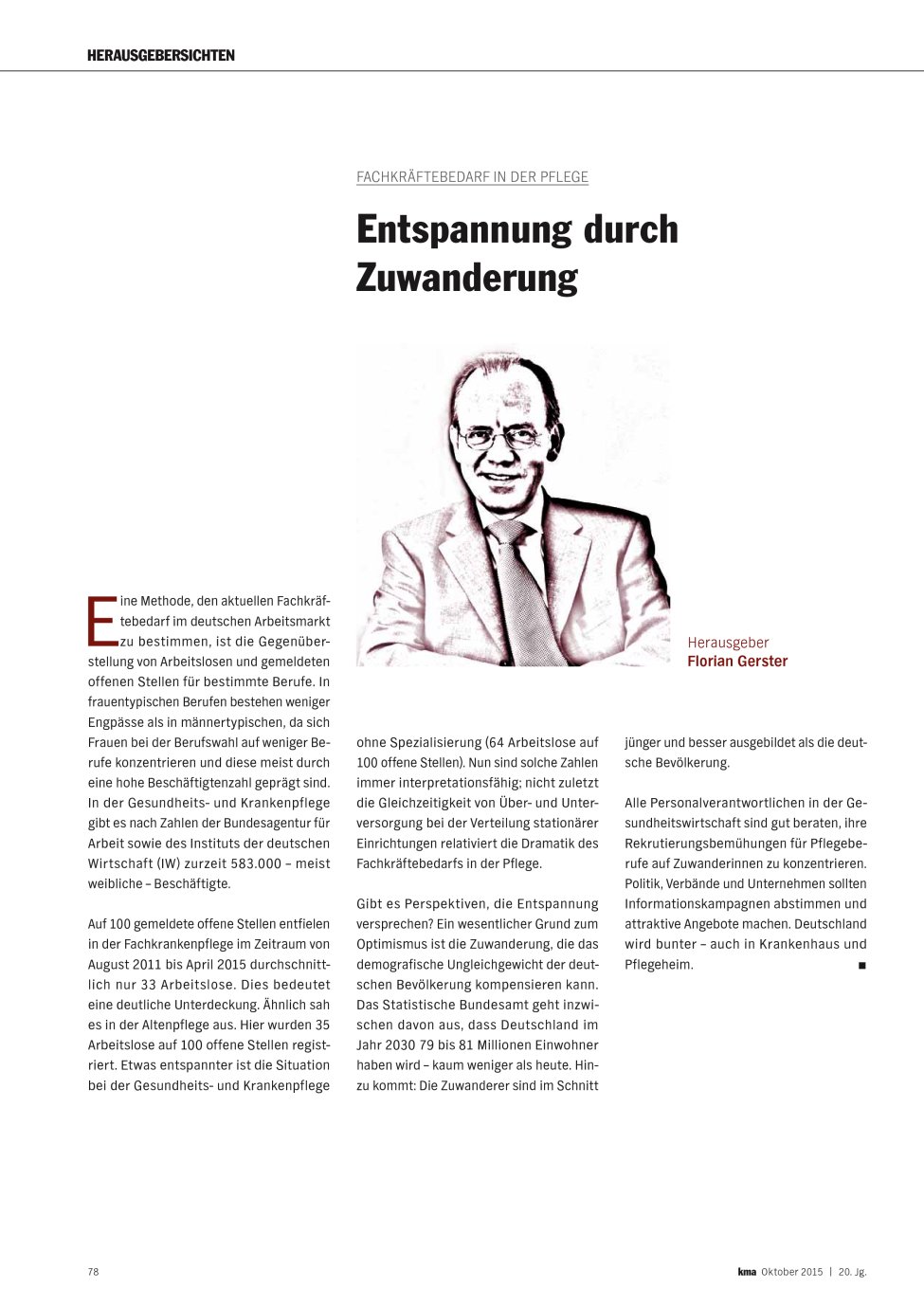 Vorschauseite 1: Entspannung durch Zuwanderung