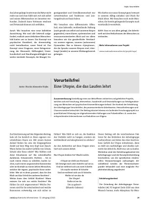 Vorschauseite 1: Vorurteilsfrei. Eine Utopie, die das Laufen lehrt