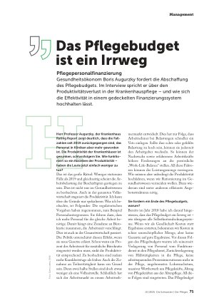 Vorschauseite 2: Das Pflegebudget ist ein Irrweg
