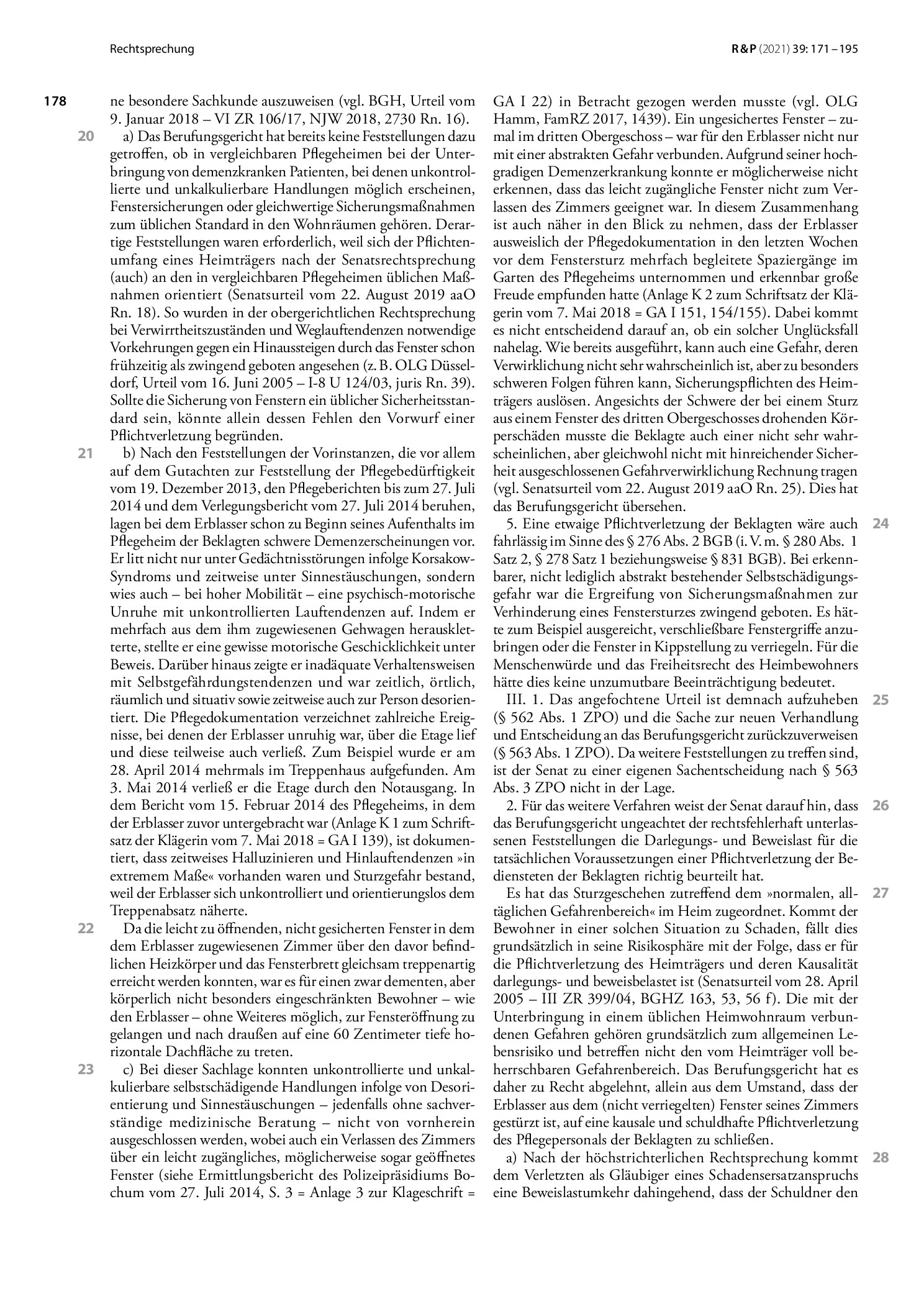Vorschauseite 3: Sicherungspflichten gegenüber Heimbewohnern