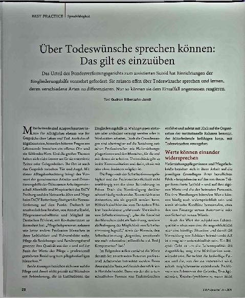 Vorschauseite 1: Über Todeswünsche sprechen können: Das gilt es einzuüben.