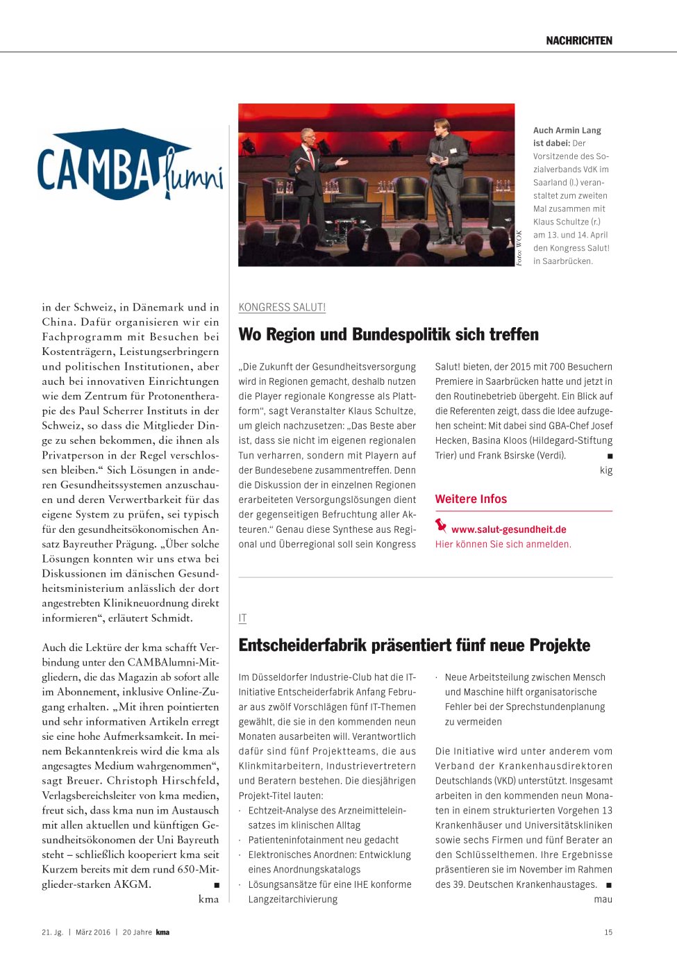 Vorschauseite 1: Entscheiderfabrik präsentiert fünf neue Projekte