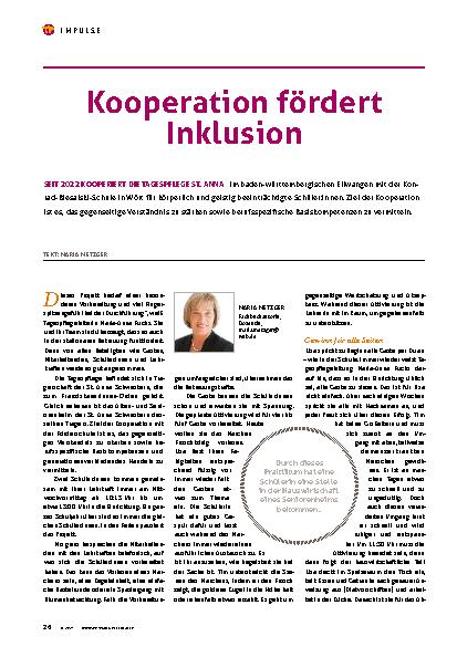 Vorschauseite 1: Kooperation fördert Inklusion