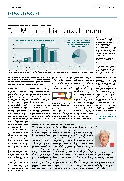 Vorschauseite 1: Die Mehrheit ist unzufrieden.