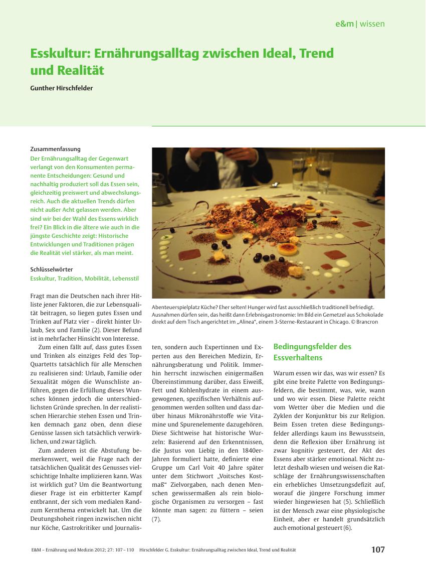 Vorschauseite 1: Esskultur: Ernährungsalltag zwischen Ideal, Trend und Realität
