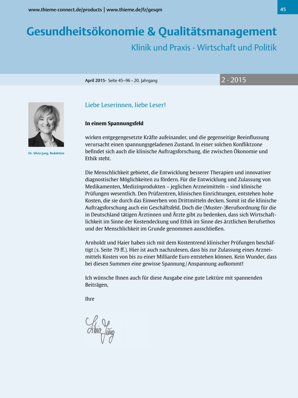 Vorschauseite 1: Liebe Leserinnen, liebe Leser!