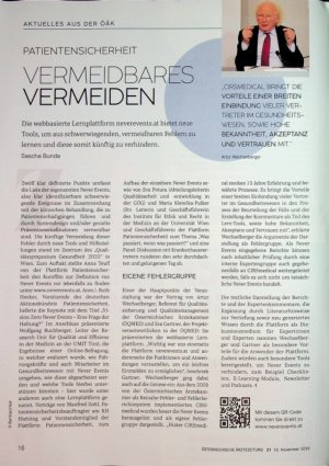 Vorschauseite 1: Patientensicherheit Vermeidbares vermeiden