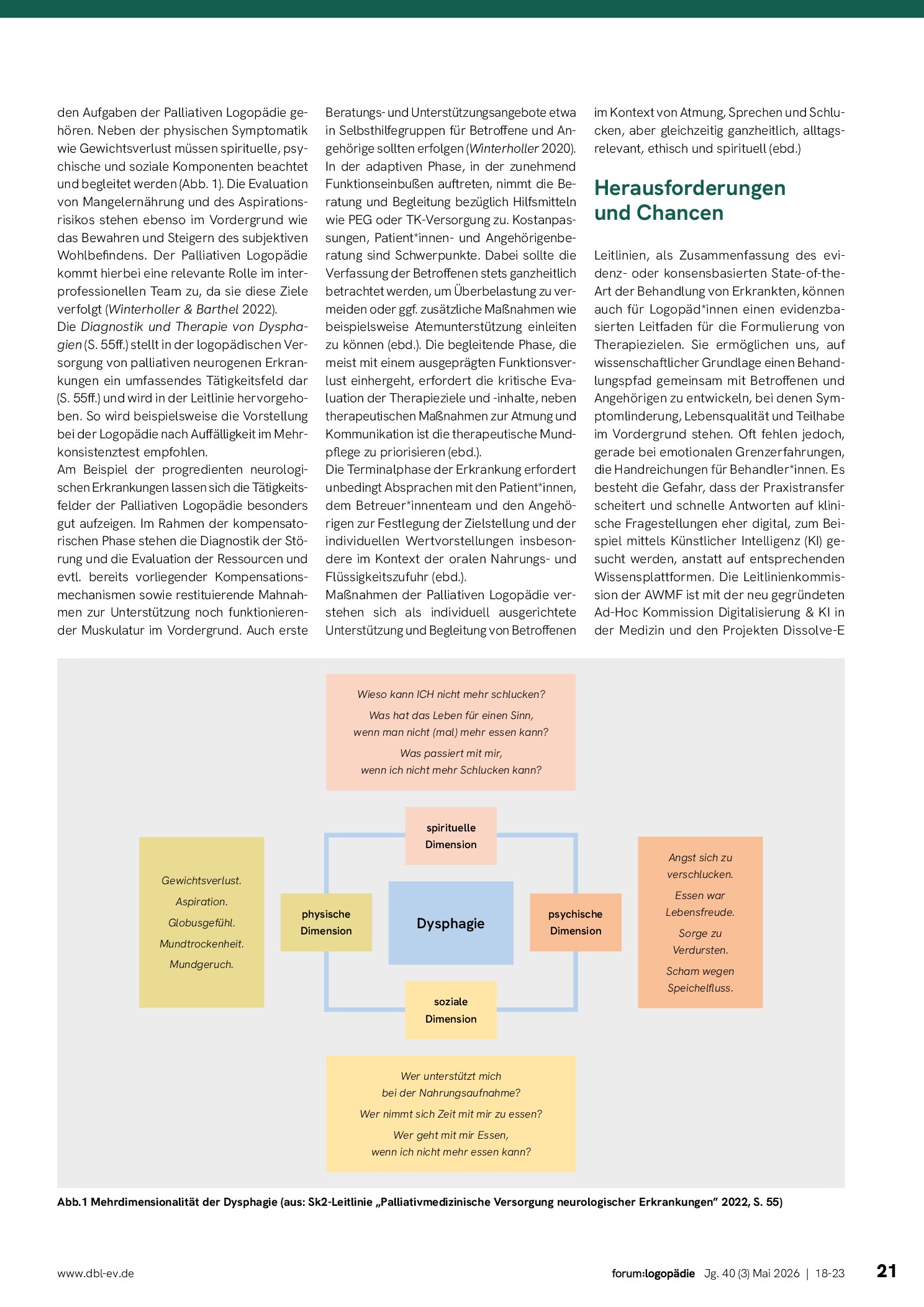 Vorschauseite 4: Palliative Logopädie in medizinischen Leitlinien