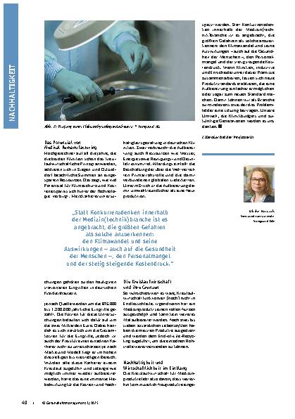 Vorschauseite 3: Medical Remanufacturing Ein Gewinn für Budget und Umwelt