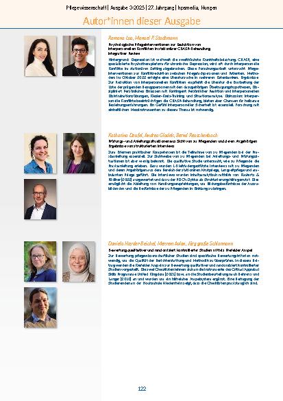 Vorschauseite 4: Pflegewissenschaft Ausgabe 3-2025