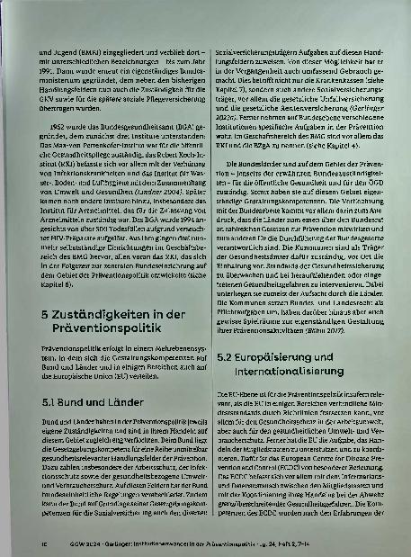 Vorschauseite 4: Institutionswandel in der Präventionspolitik