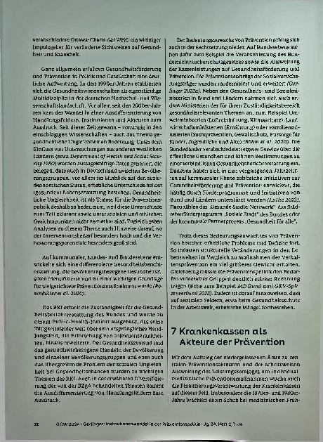 Vorschauseite 6: Institutionswandel in der Präventionspolitik