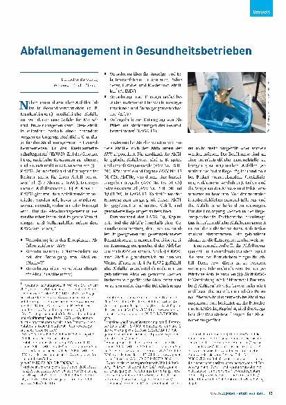 Vorschauseite 1: Abfallmanagement in Gesundheitseinrichtungen