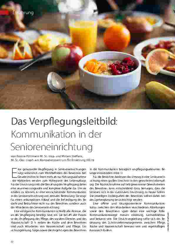Vorschauseite 1: Das Verpflegungsleitbild: Kommunikation in der Senioreneinrichtung