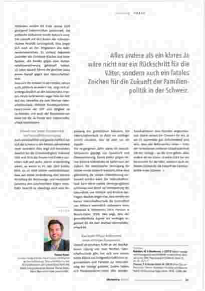 Vorschauseite 4: Der lange Weg des Vaterschaftsurlaubs endet am 27. September.