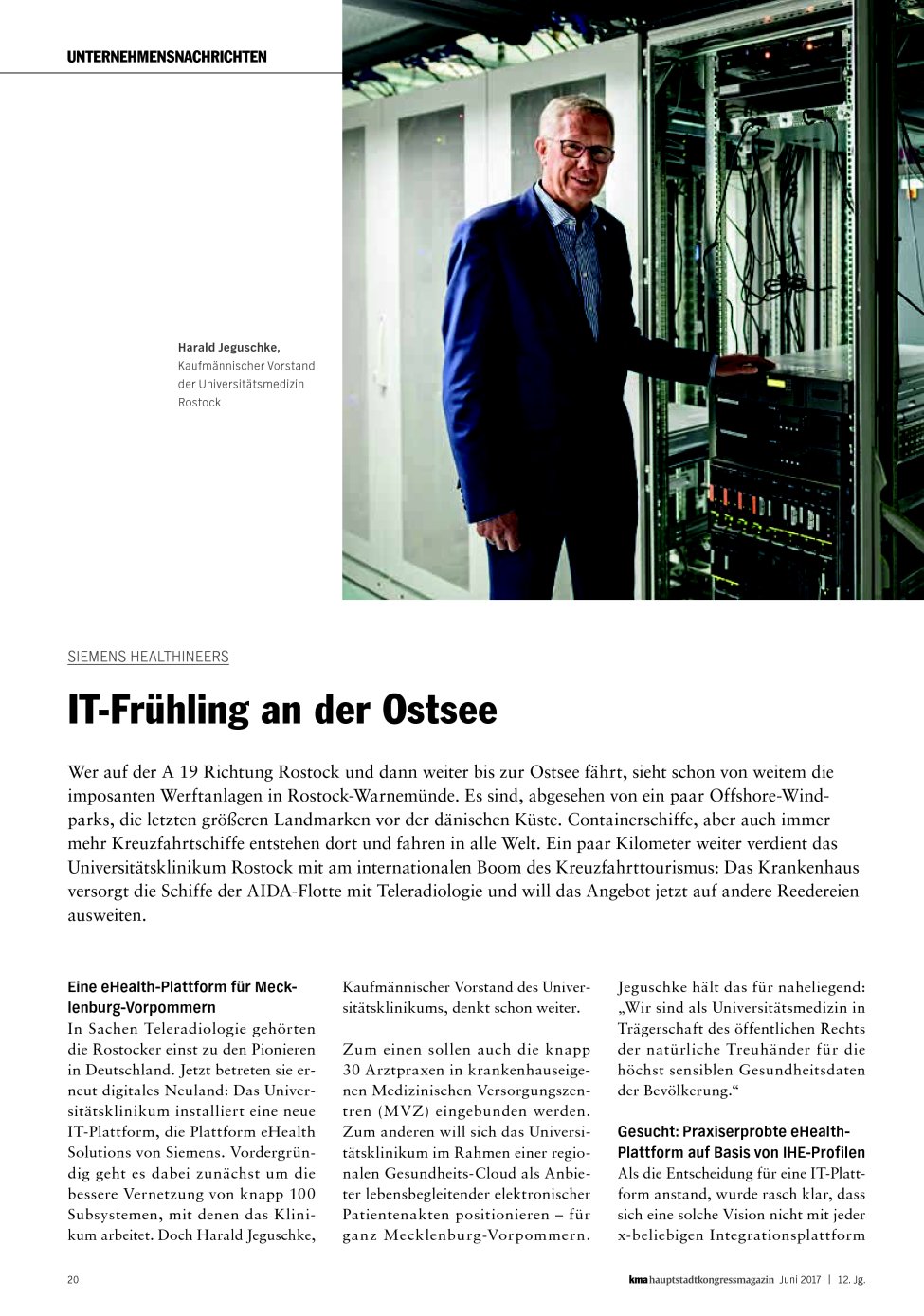 Vorschauseite 1: Siemens Healthineers: IT-Frühling an der Ostsee