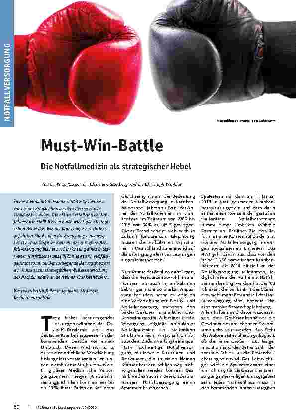 Vorschauseite 1: Must-Win-Battle: Die Notfallmedizin als strategischer Hebel