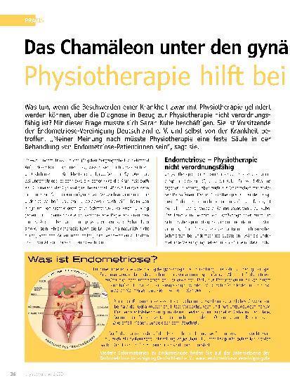 Vorschauseite 1: Das Chamäleon unter den gynäkologischen Krankheitsbildern: Physiotherapie hilft bei Endometriose.
