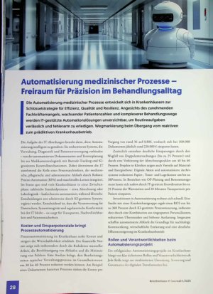 Vorschauseite 1: Automatisierung medizinischer Prozesse - Freiraum für Präzision im Behandlungsalltag