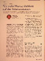 Vorschauseite 1: Für mehr Menschlichkeit auf der Intensivstation