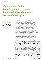 Vorschauseite 1: Vorausschauend im Katastrophenschutz - die Rolle von Hilfsmaßnahmen vor der Katastrophe