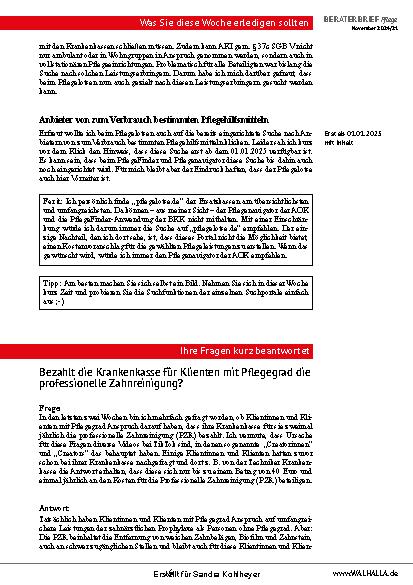 Vorschauseite 6: Beraterbrief Pflege Heft 21-2024