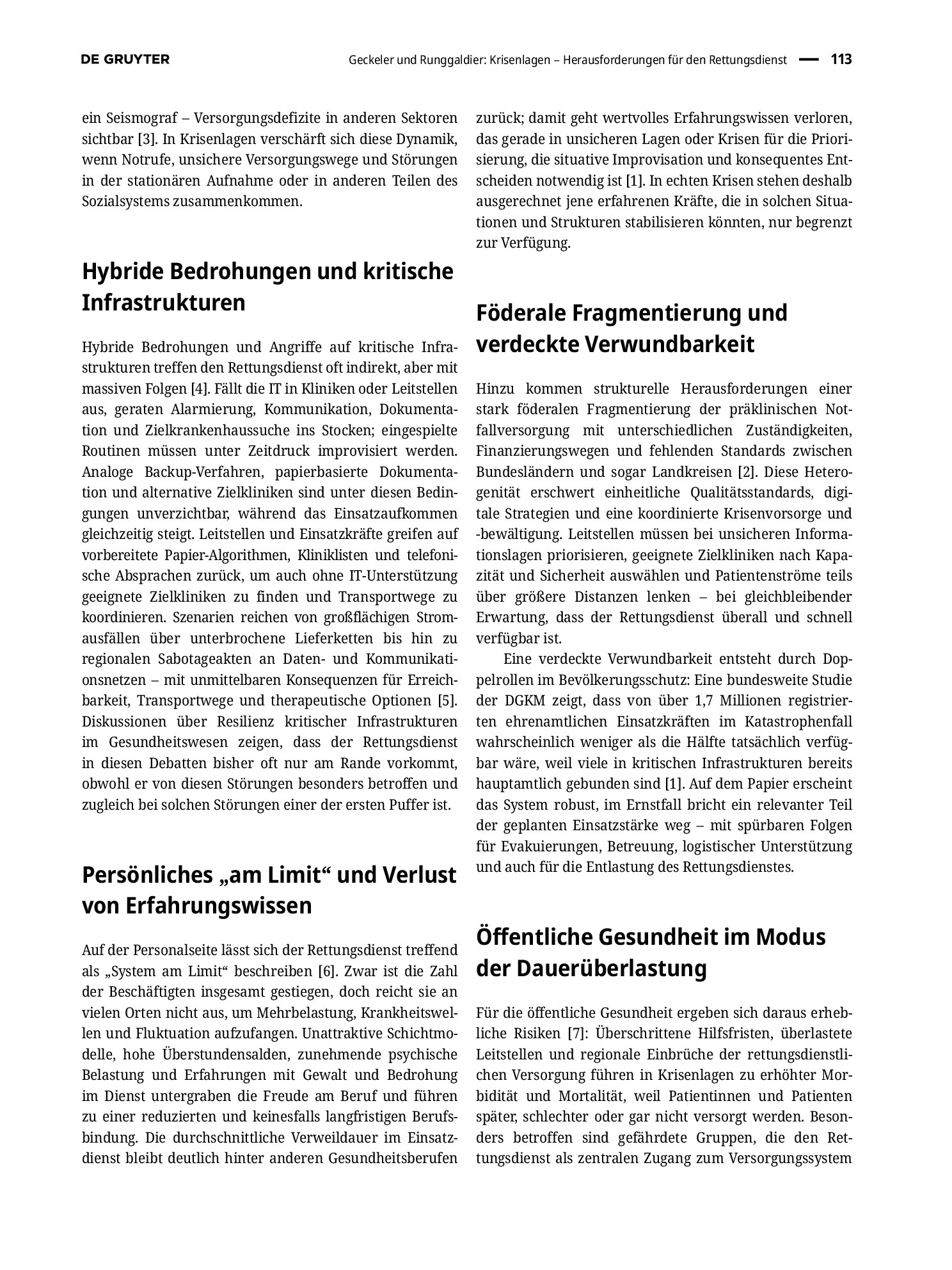 Vorschauseite 2: Krisenlagen – Herausforderungen für den Rettungsdienst