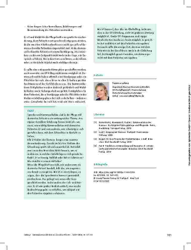Vorschauseite 5: Kommunikation mit demenzerkrankten Patienten im OP