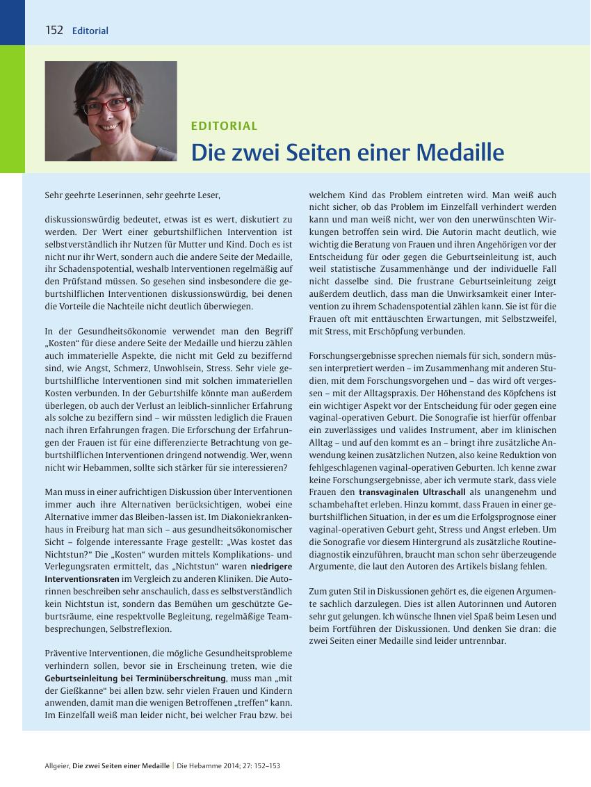 Vorschauseite 1: Die zwei Seiten einer Medaille