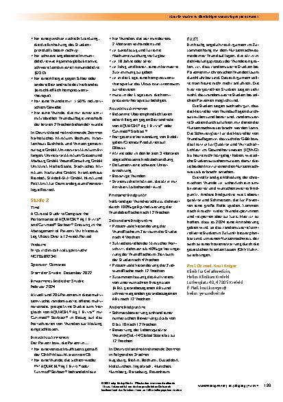 Vorschauseite 2: Laufende randomisierte und kontrollierte Studien zu silberhaltigen Wundauflagen