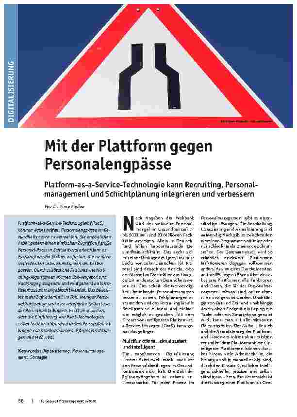 Vorschauseite 1: Mit der Plattform gegen Personalmangel