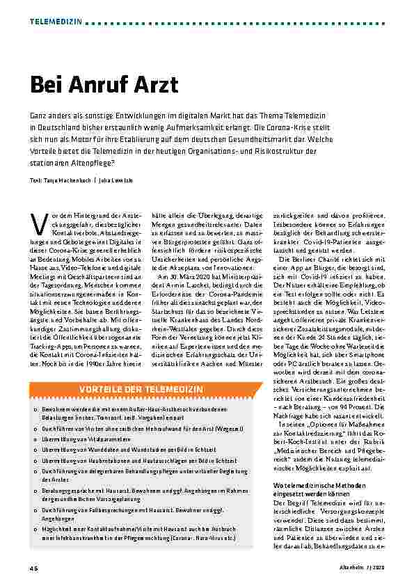 Vorschauseite 1: Bei Anruf Arzt