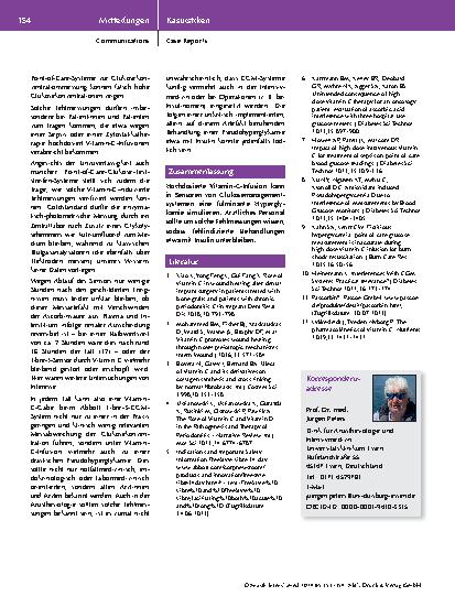 Vorschauseite 4: Fulminante Pseudohyperglykämie im Libre-3-Glukosemanagement-System durch hochdosierte Vitamin-C-Infusion