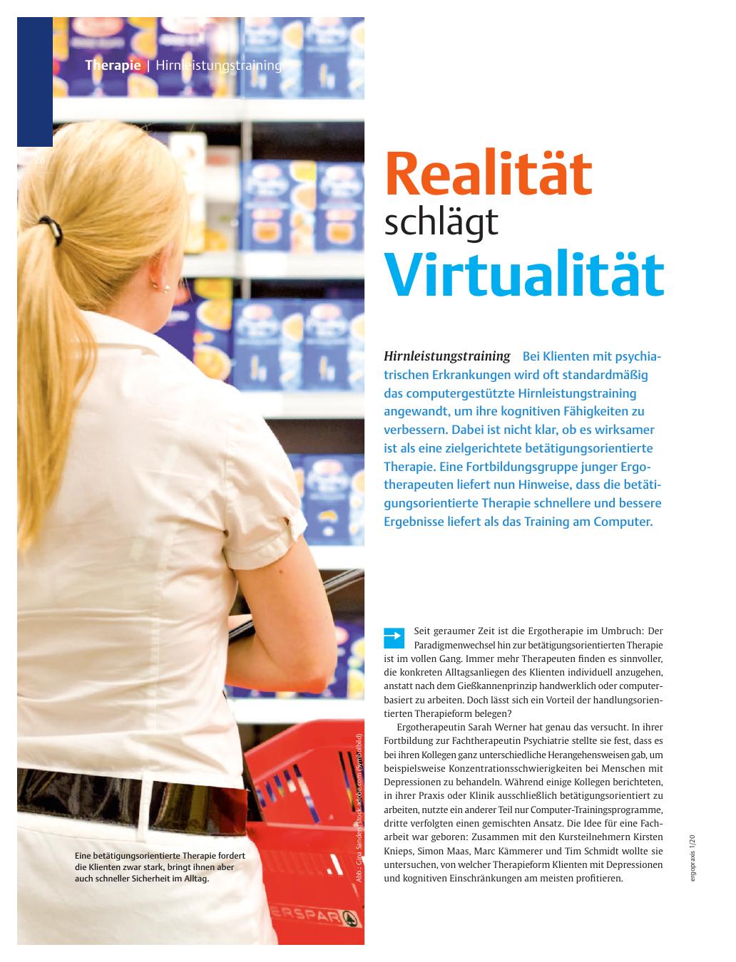 Vorschauseite 1: Realität schlägt Virtualität - Hirnleistungstraining
