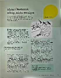 Vorschauseite 1: Mehr Ökonomie nötig, nicht weniger