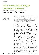 Vorschauseite 1: »Was vorher prekär war, ist heute noch prekärer«. Aktuelle Herausforderungen und Perspektiven Sozialer Arbeit im Handlungsfeld Migration.