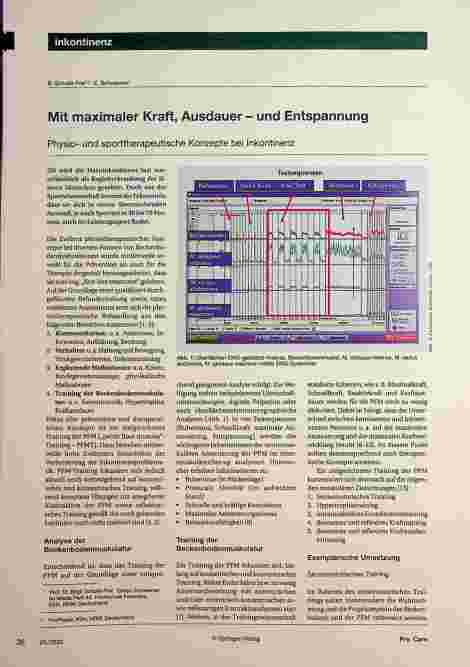 Vorschauseite 1: Mit maximaler Kraft, Ausdauer - und Entspannung Physiound sporttherapeutische Konzepte bei Inkontinenz