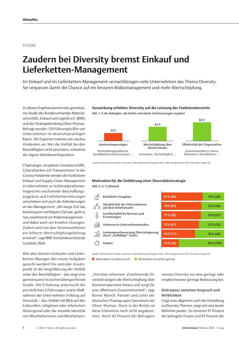 Vorschauseite 1: Studie: Zaudern bei Diversity bremst Einkaufsund Lieferkettenmanagement