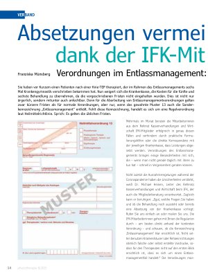 Vorschauseite 1: Absetzungen vermeiden dank der IFK-Mitgliederberatung