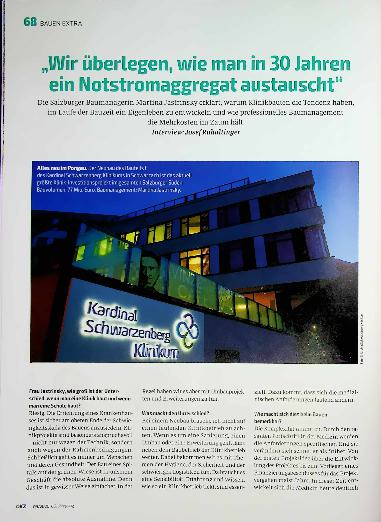 Vorschauseite 1: „Wir überlegen, wie man in 30 Jahren ein Notstromaggregat austauscht“