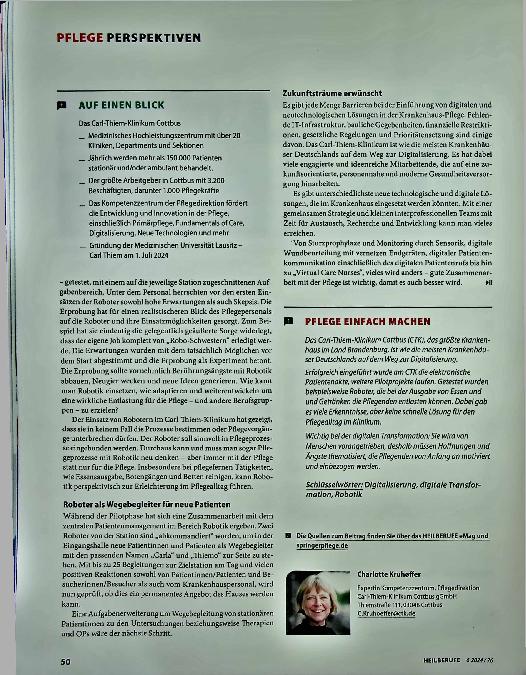 Vorschauseite 3: Pflege auf dem Weg zum digitalen Leitkrankenhaus