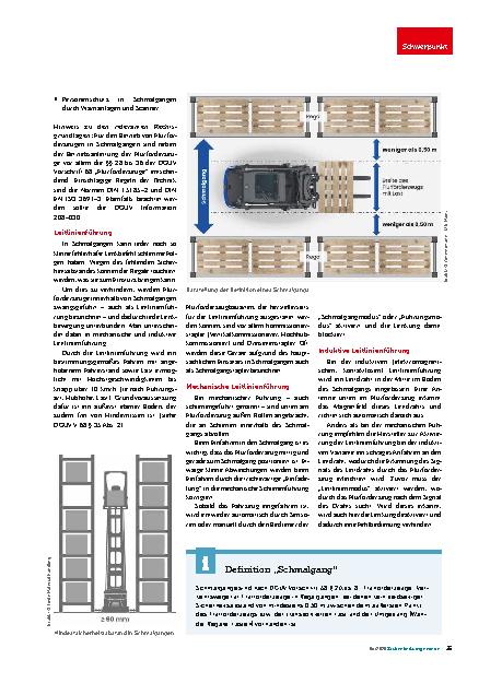 Vorschauseite 2: Verkehrswege für Flurförderzeuge Zusätzliche Maßnahmen in Schmalgängen
