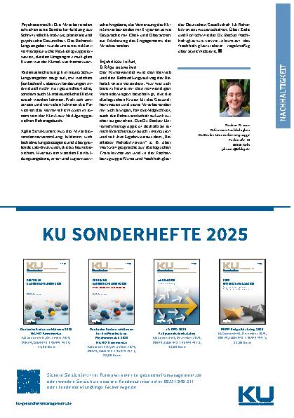 Vorschauseite 3: Reha und Ressourcen Transformation der medizinischen Rehabilitation auf Grundlage des Planetary Health Konzeptes
